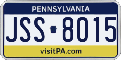 PA license plate JSS8015