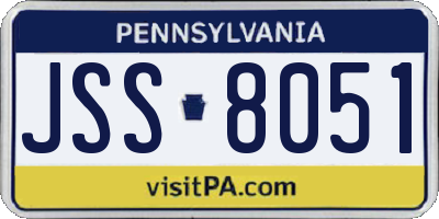 PA license plate JSS8051
