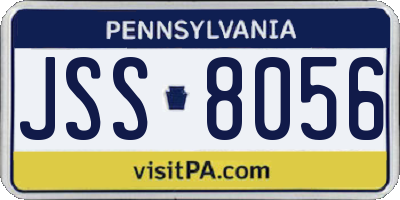 PA license plate JSS8056