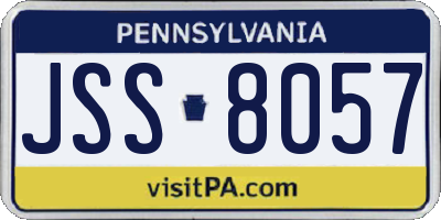 PA license plate JSS8057