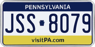 PA license plate JSS8079