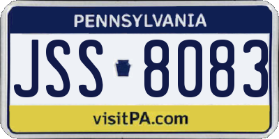 PA license plate JSS8083