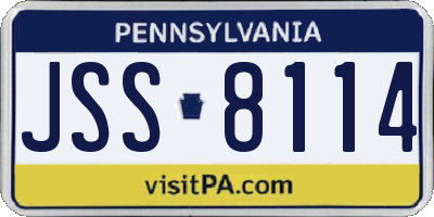 PA license plate JSS8114