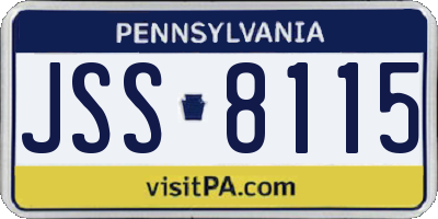 PA license plate JSS8115