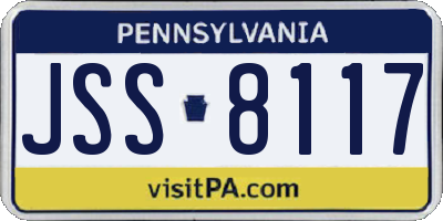 PA license plate JSS8117