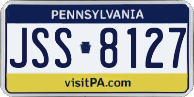 PA license plate JSS8127