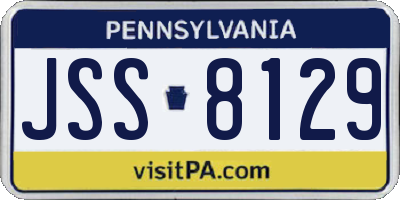PA license plate JSS8129
