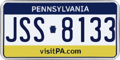 PA license plate JSS8133