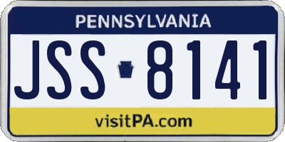 PA license plate JSS8141
