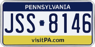 PA license plate JSS8146
