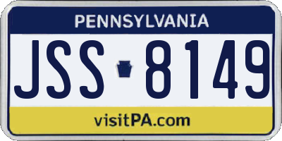 PA license plate JSS8149
