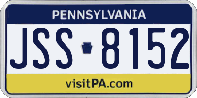PA license plate JSS8152