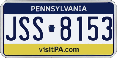 PA license plate JSS8153