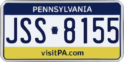 PA license plate JSS8155