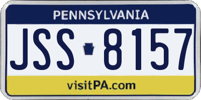 PA license plate JSS8157