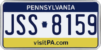 PA license plate JSS8159