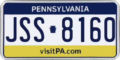 PA license plate JSS8160