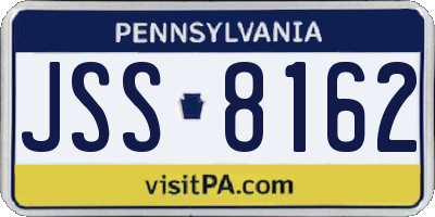 PA license plate JSS8162