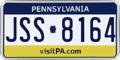 PA license plate JSS8164
