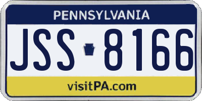 PA license plate JSS8166