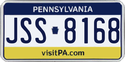PA license plate JSS8168