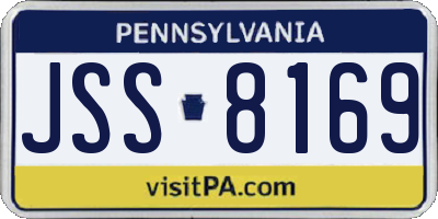 PA license plate JSS8169