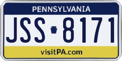 PA license plate JSS8171