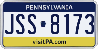 PA license plate JSS8173