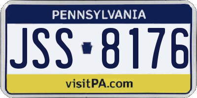 PA license plate JSS8176