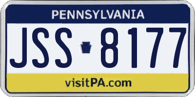 PA license plate JSS8177