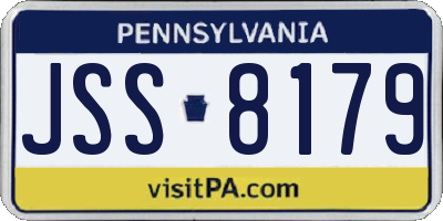 PA license plate JSS8179