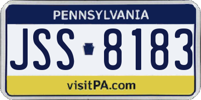 PA license plate JSS8183