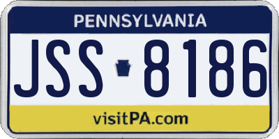 PA license plate JSS8186