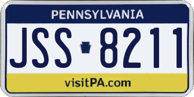 PA license plate JSS8211