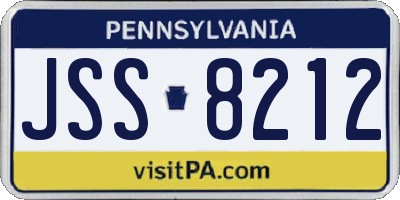 PA license plate JSS8212