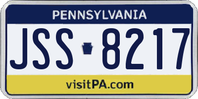 PA license plate JSS8217