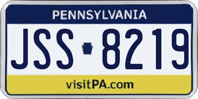PA license plate JSS8219