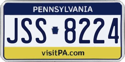 PA license plate JSS8224