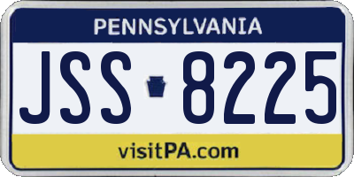 PA license plate JSS8225
