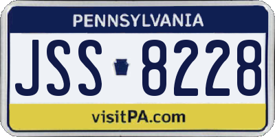 PA license plate JSS8228