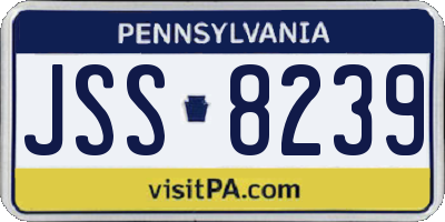 PA license plate JSS8239