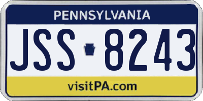 PA license plate JSS8243