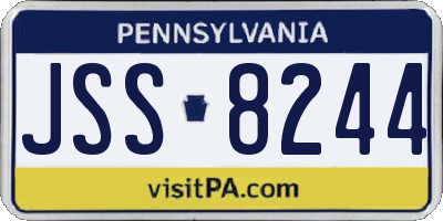 PA license plate JSS8244