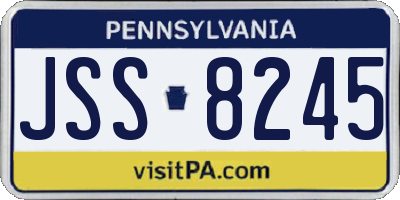 PA license plate JSS8245
