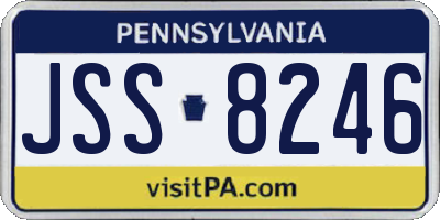 PA license plate JSS8246
