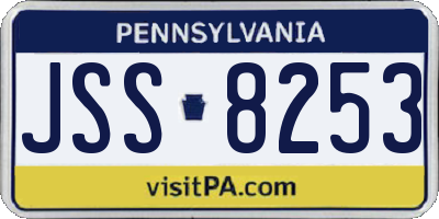 PA license plate JSS8253