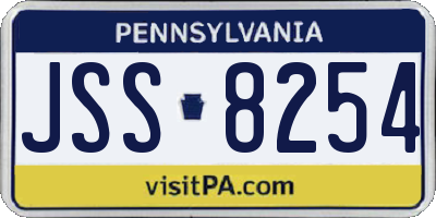 PA license plate JSS8254