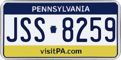 PA license plate JSS8259