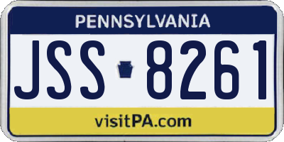 PA license plate JSS8261