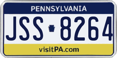PA license plate JSS8264
